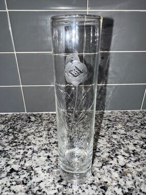 Clear Etched Glass Cylinder Vase - Clear